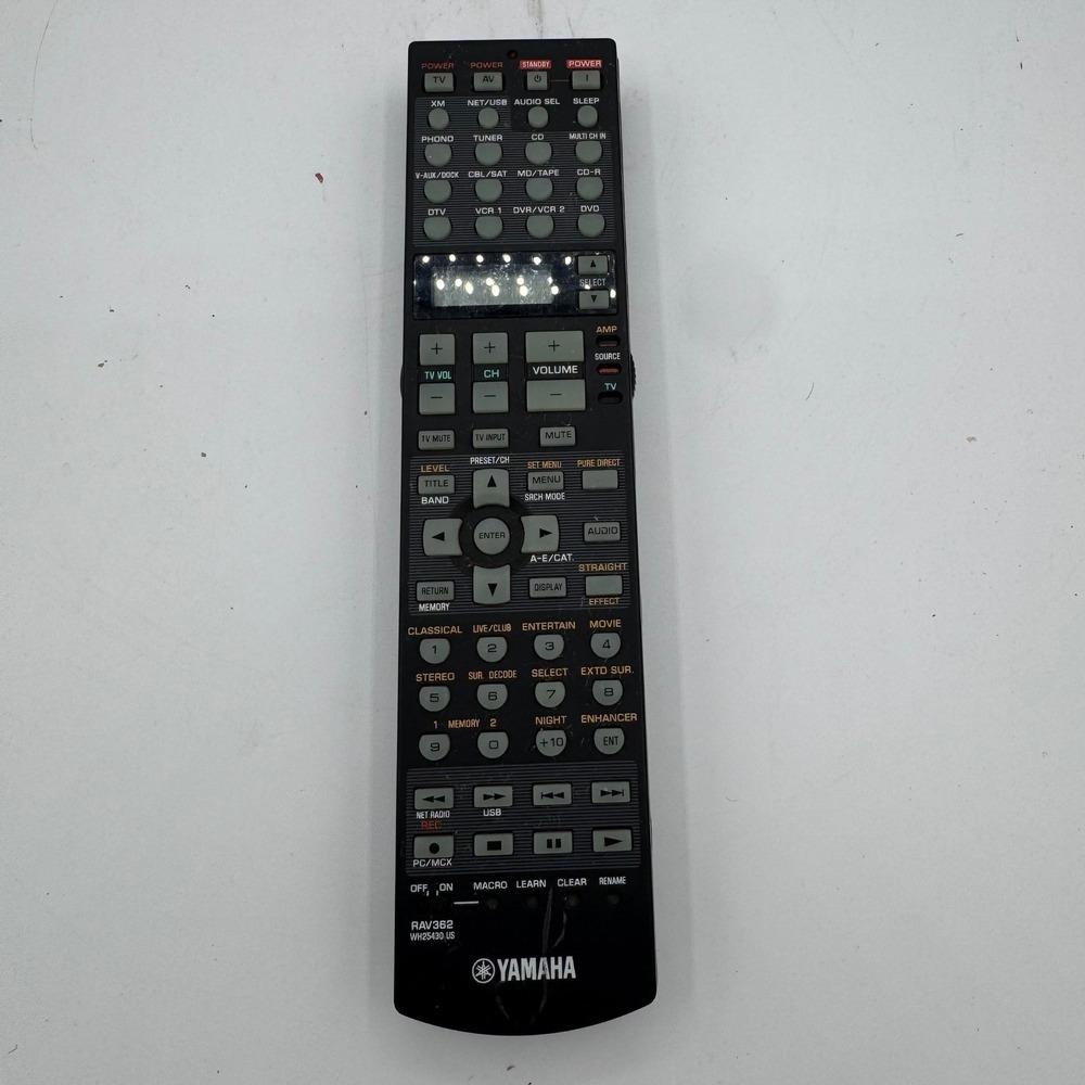 Yamaha RAV362 WH25430 US AV Receiver Remote Control with LCD Display Black